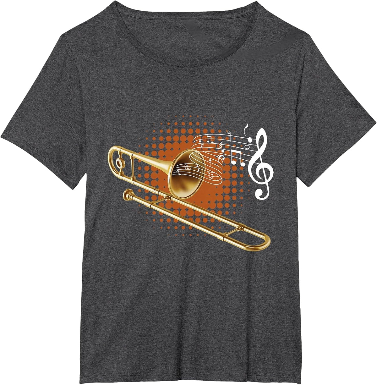 Musical Trombone - Trombonist Marching Band Player T-Shirt - Dark Heather Grey