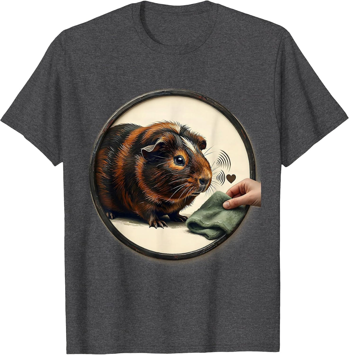 Guinea Pig Badge Cavy Lover Gift for Pig Owners T-Shirt - Dark Heather Grey