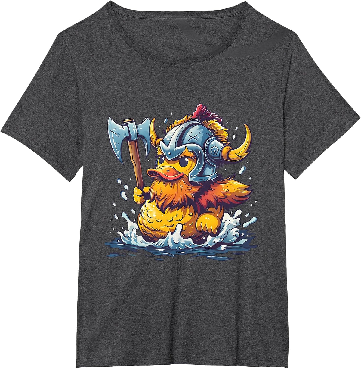 Rubber Duck Viking Helmet Rubber Duck T-Shirt - Dark Heather Grey