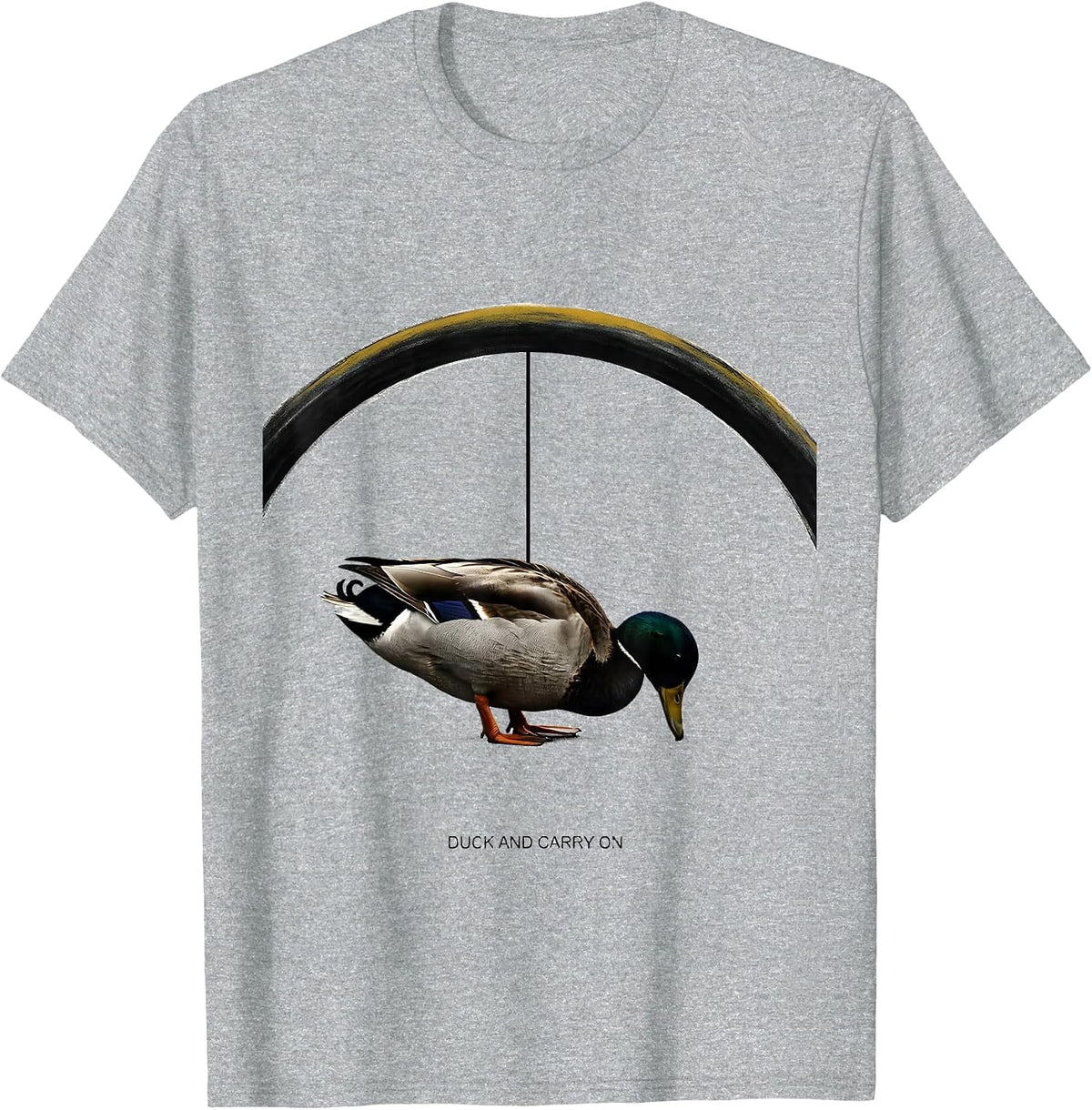 Men's Duck And Carry On Funny Duck Novelty Birthday Gift T-Shirt - Heather Grey