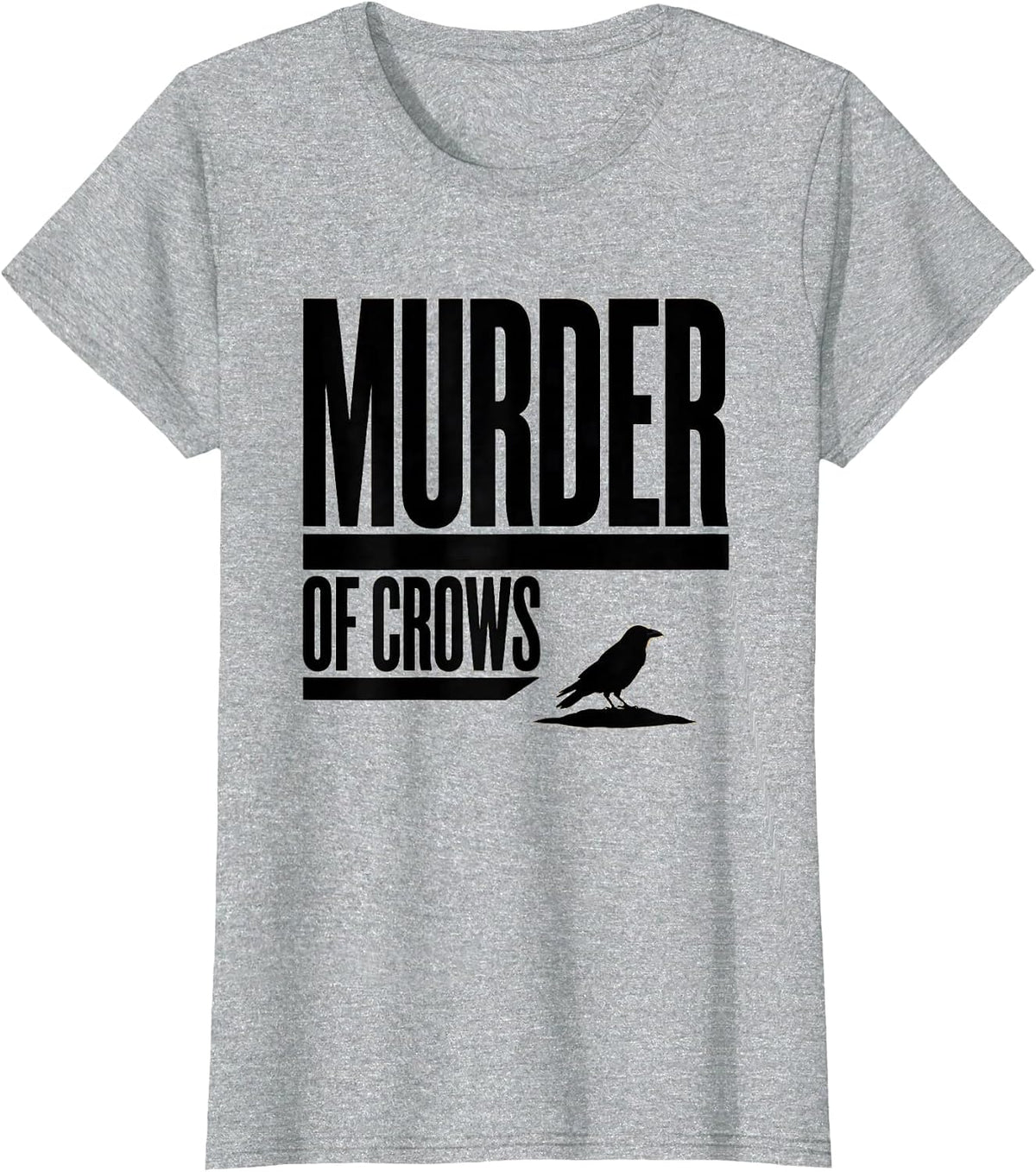 Murder Of Crows Minimalist Dark Humor Crow Lover Gift T-Shirt - Heather Grey
