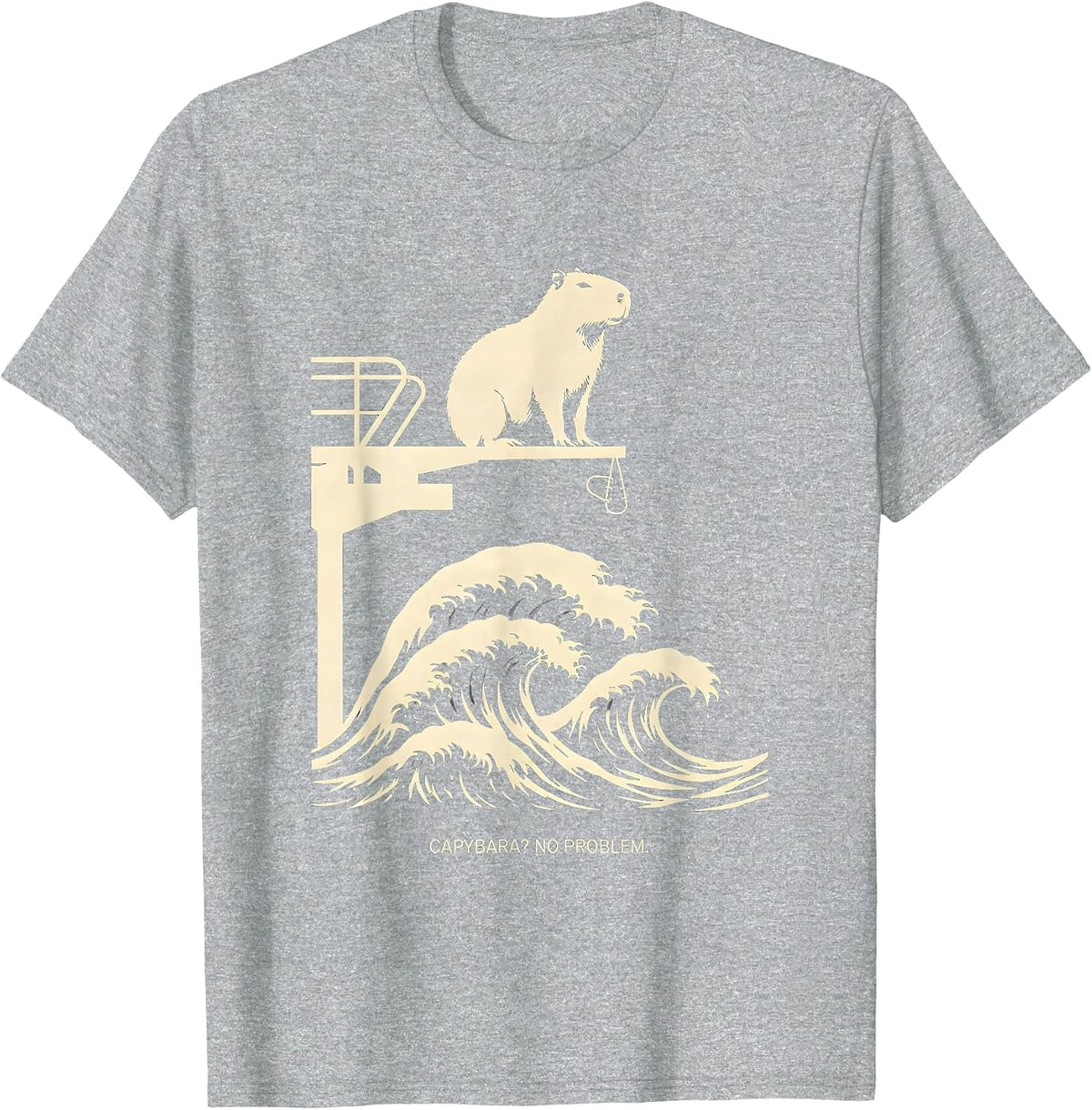 Men's Capybara? No Problem Funny Capybara Meme Animal Lover Humor T-Shirt - Heather Grey