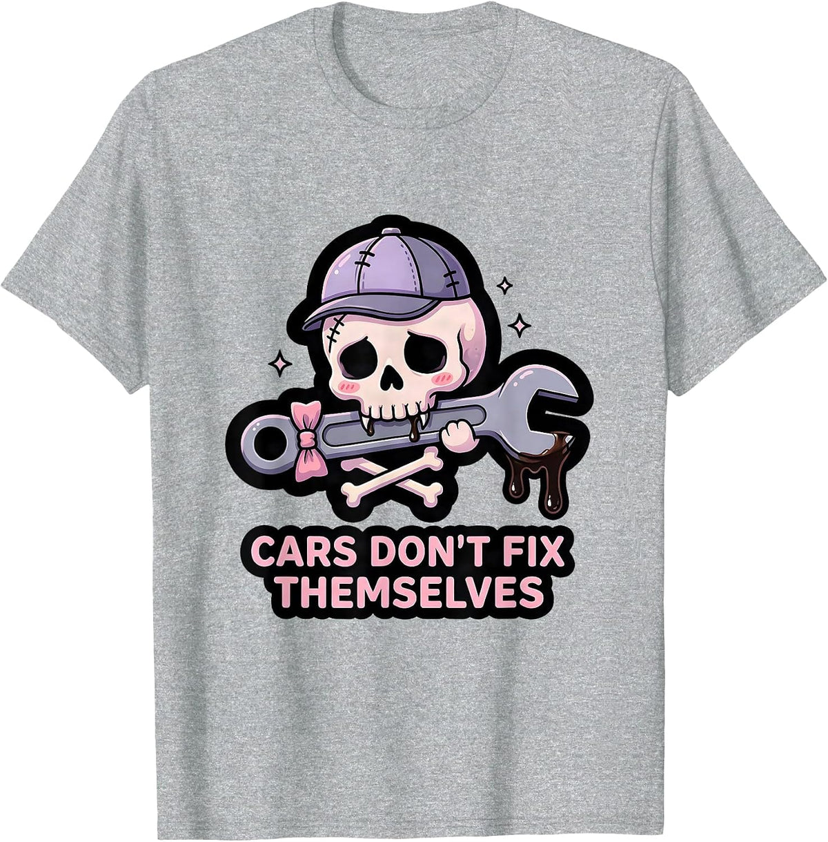 Men's Cars Don't Fix Themselves Mechanic Design T-Shirt - Heather Grey