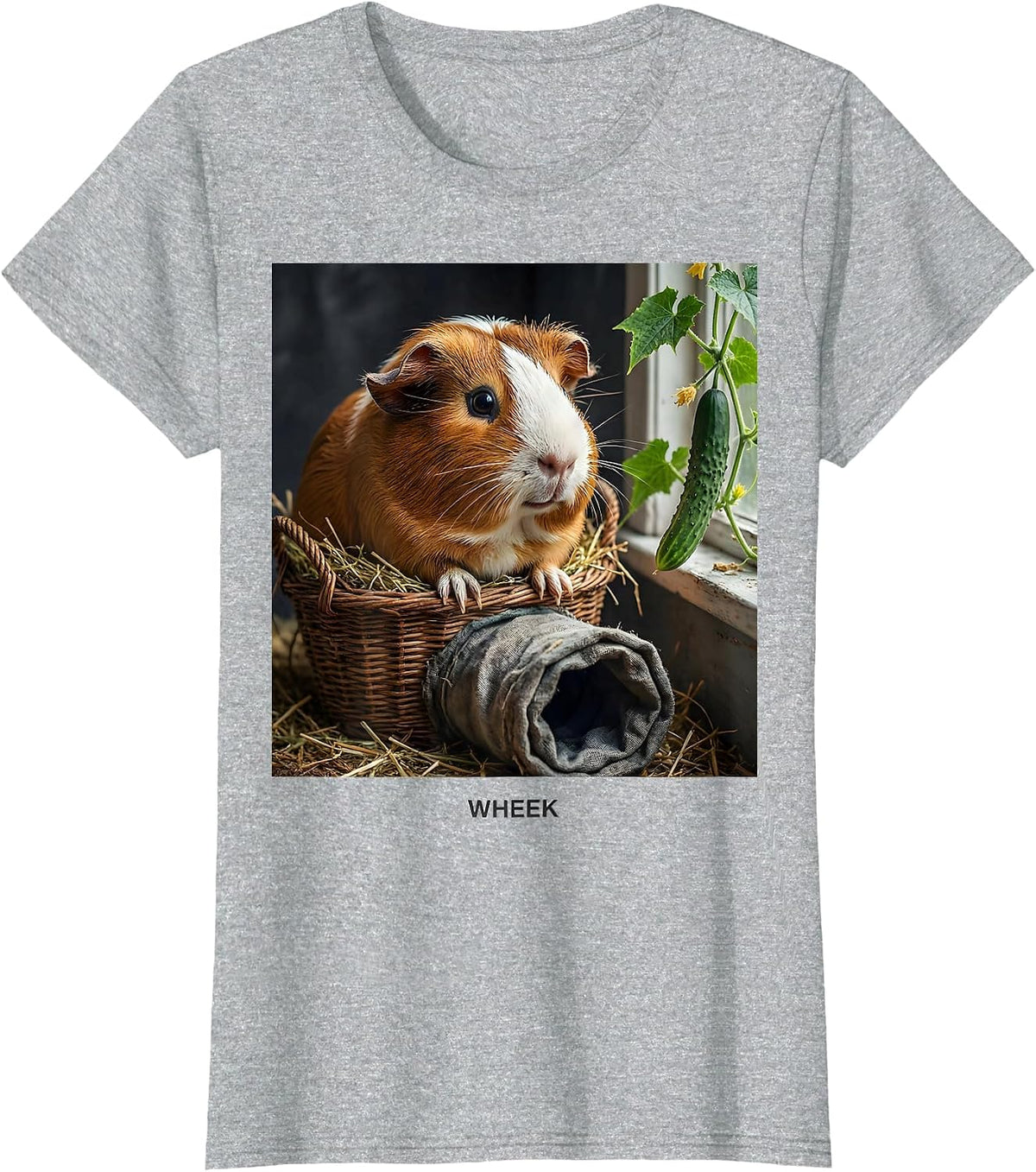 Women's Wheek Funny Guinea Pig Farm Animal Lover Gift for Pig Lovers T-Shirt - Heather Grey