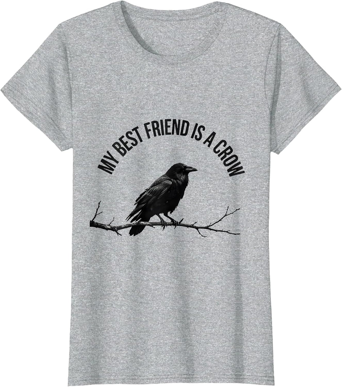 Women's My Best Friend Is A Crow Funny Gothic Bird Lover Halloween T-Shirt - Heather Grey