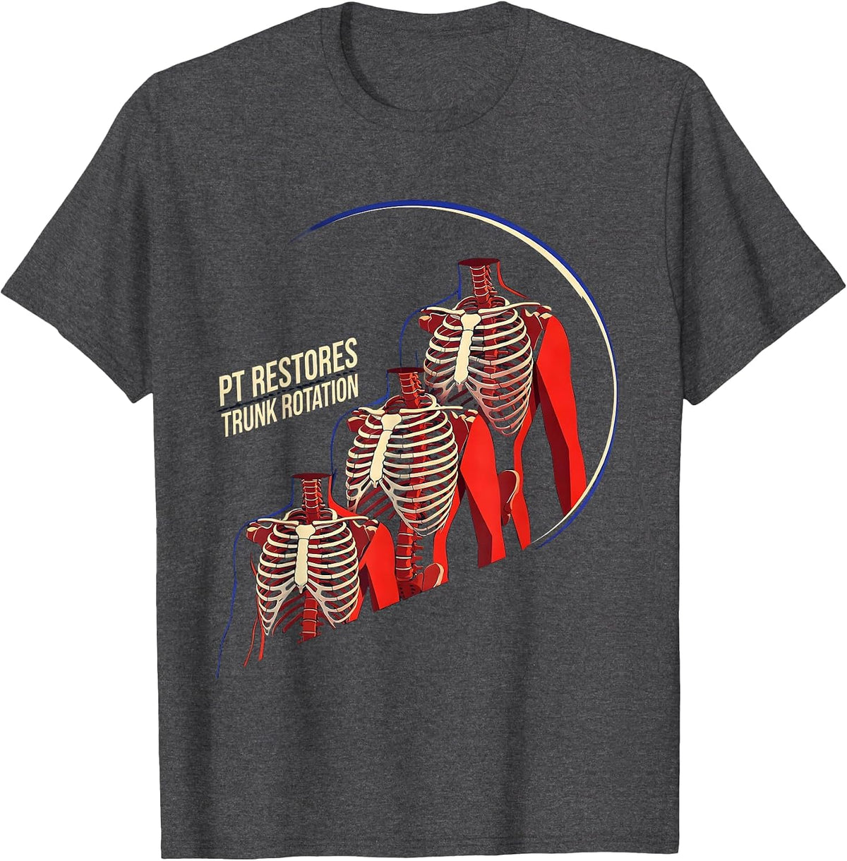 PT Restores Trunk Rotation Futurist Dynamism Physical T-Shirt - Dark Heather Grey