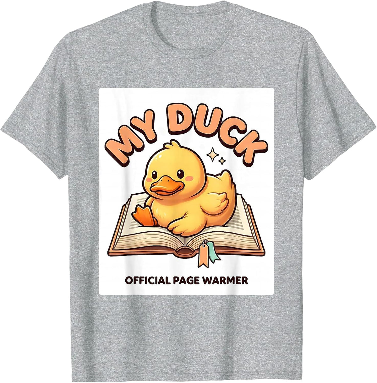 Men's My Duck Official Page Warmer Cute Kawaii Book Lover Gift T-Shirt - Heather Grey