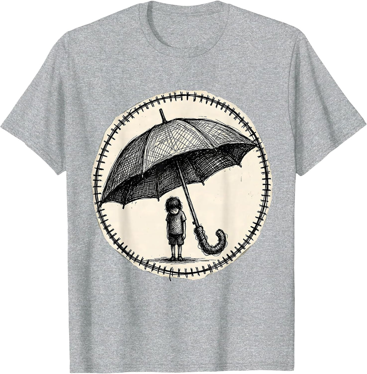 Men's Anti Bullying Umbrella Shield Graphic Design T-Shirt - Heather Grey