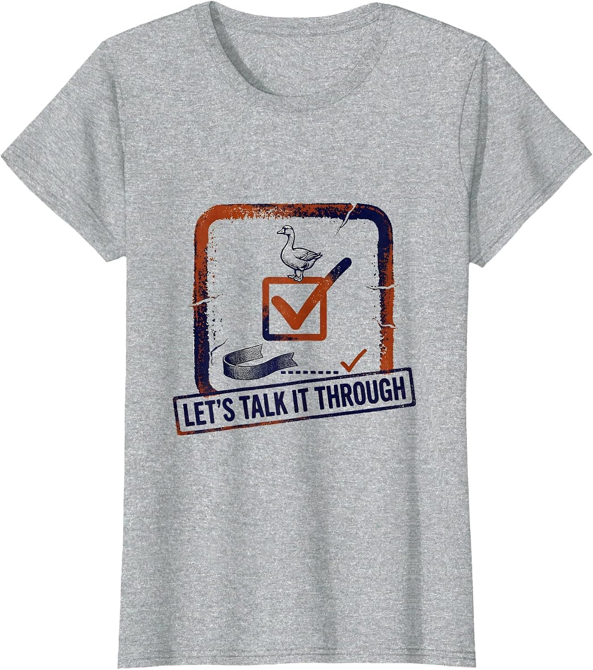 Women's Let's Talk It Through Funny Goose ABA Therapist Therapy T-Shirt - Heather Grey