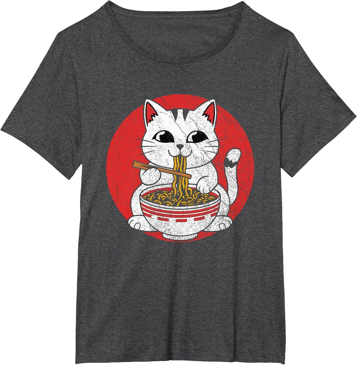 Ramen Cat T-Shirt - Dark Heather Grey