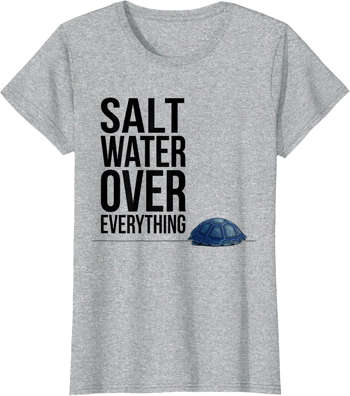 Salt Water Over Everything Swiss International Sea Turtle T-Shirt - Heather Grey
