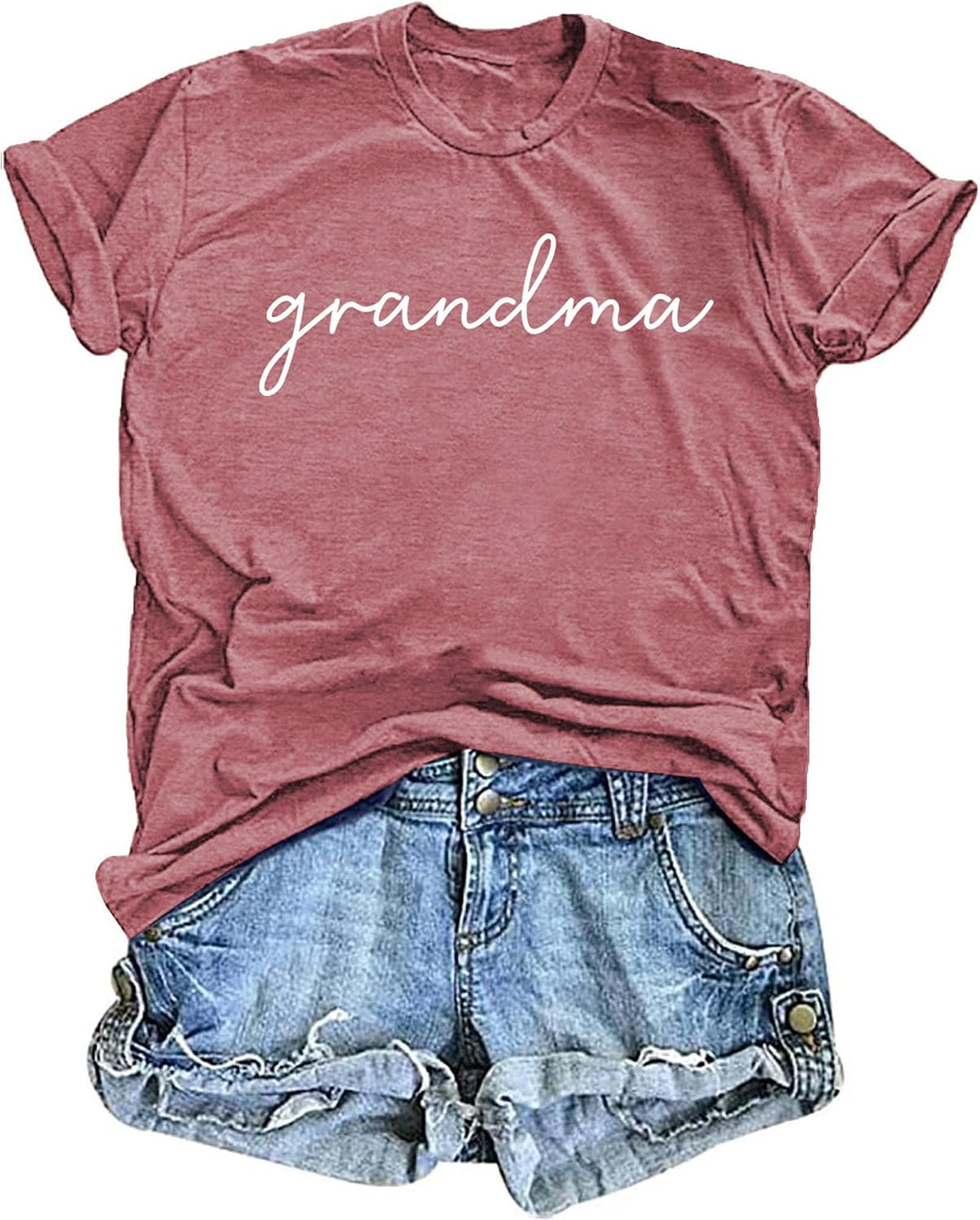 Grandma Shirts for Women: Grandmother Graphic T-Shirts Mama Short Sleeve Blouse Tees - Pink1