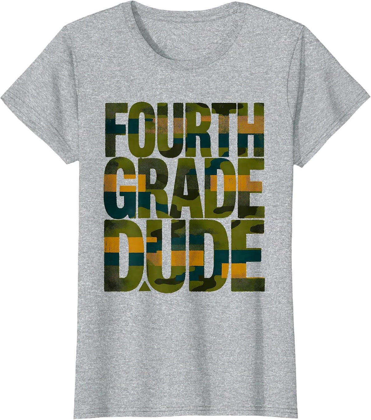 Women's Fourth Grade Dude Camo Back To School Boys First Day T-Shirt - Heather Grey