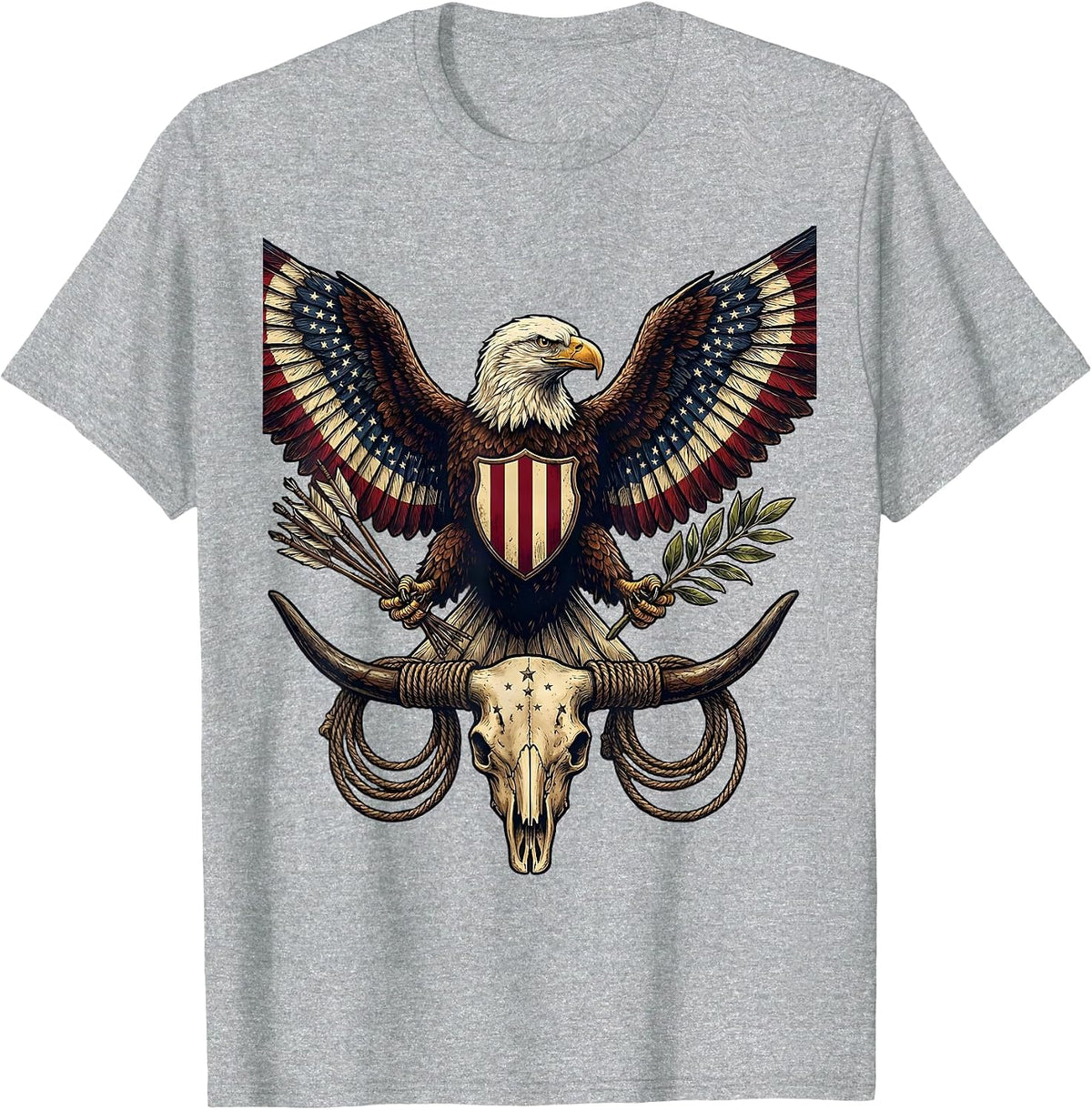 Men's USA 250th Anniversary Eagle Patriotic Graphic T-Shirt - Heather Grey