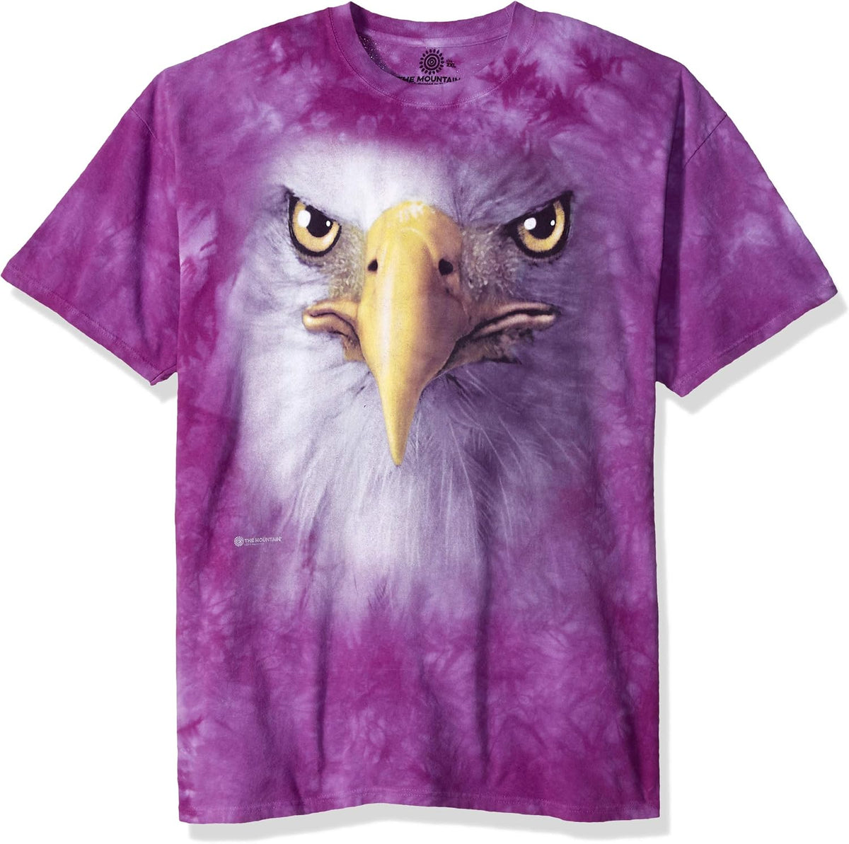 The Mountain Big Face Bald Eagle T-Shirt - Short Sleeve, Adult, Unisex - Purple