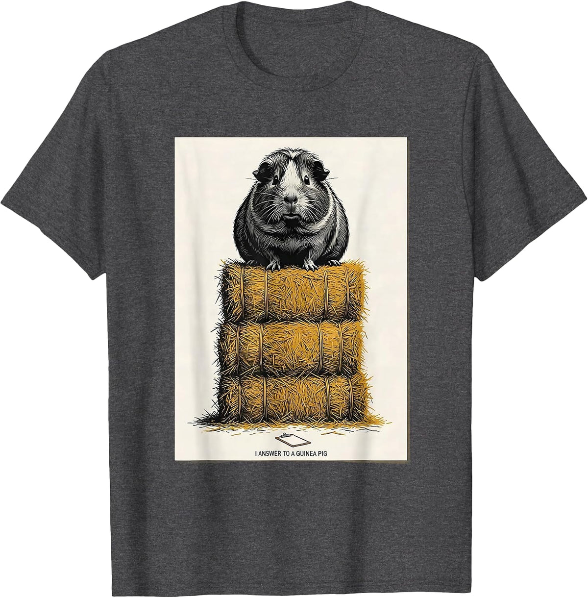 I Answer To A Guinea Pig Funny Guinea Pig Lover Pet Owner T-Shirt - Dark Heather Grey