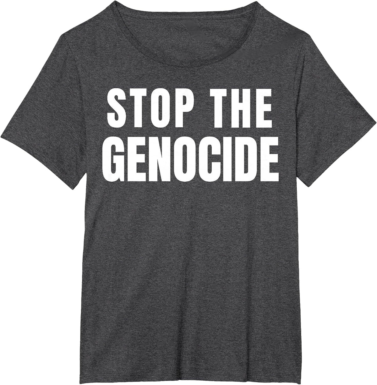 Stop The Genocide T-Shirt - Dark Heather Grey