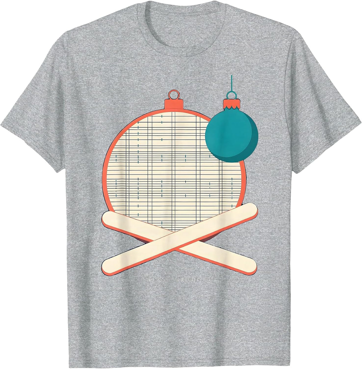 Men's Tidings of Speechie Joy Funny Speech Therapist SLP Christmas T-Shirt - Heather Grey