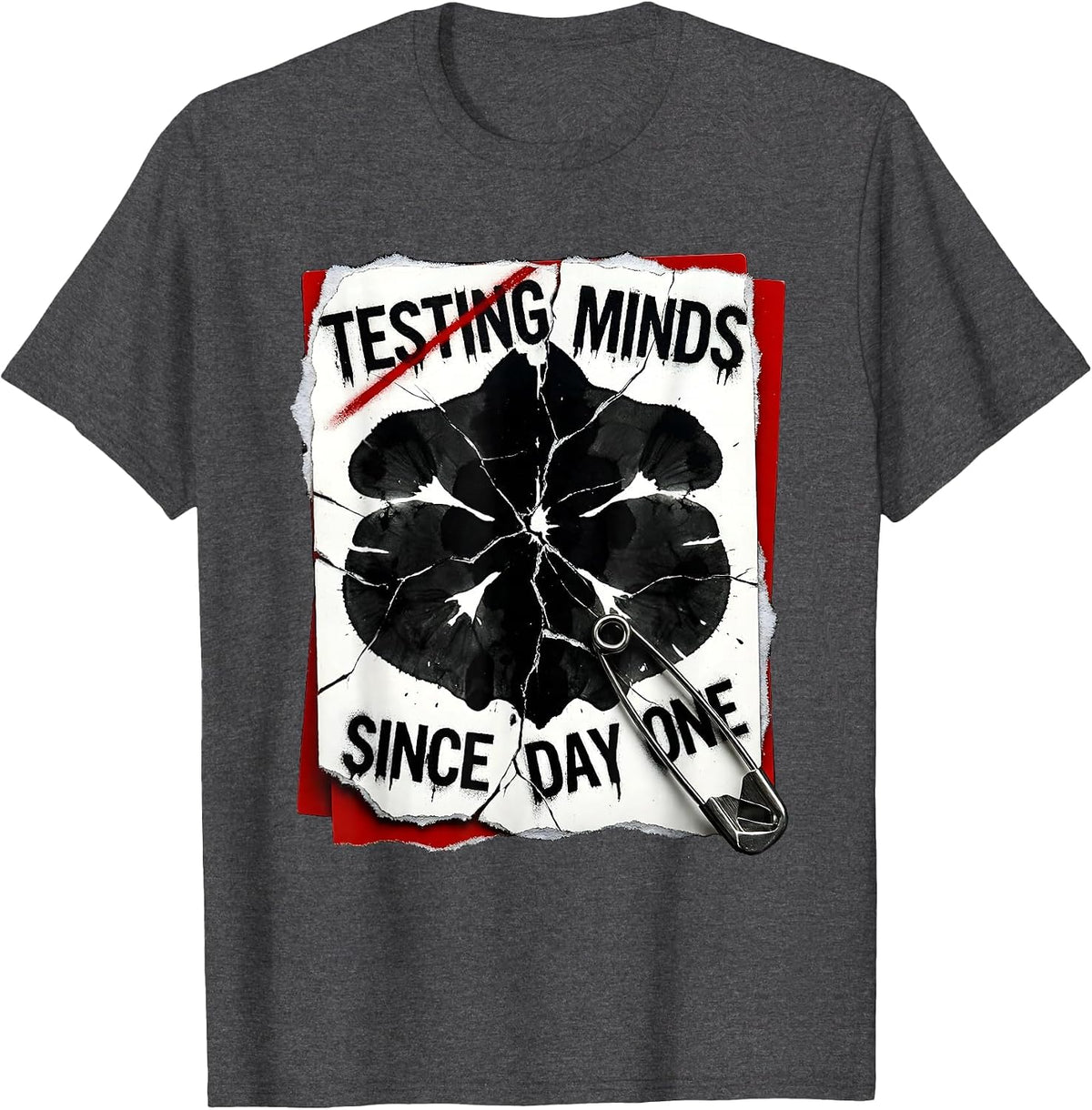 Testing Minds Since Day One School Psychologist T-Shirt - Dark Heather Grey