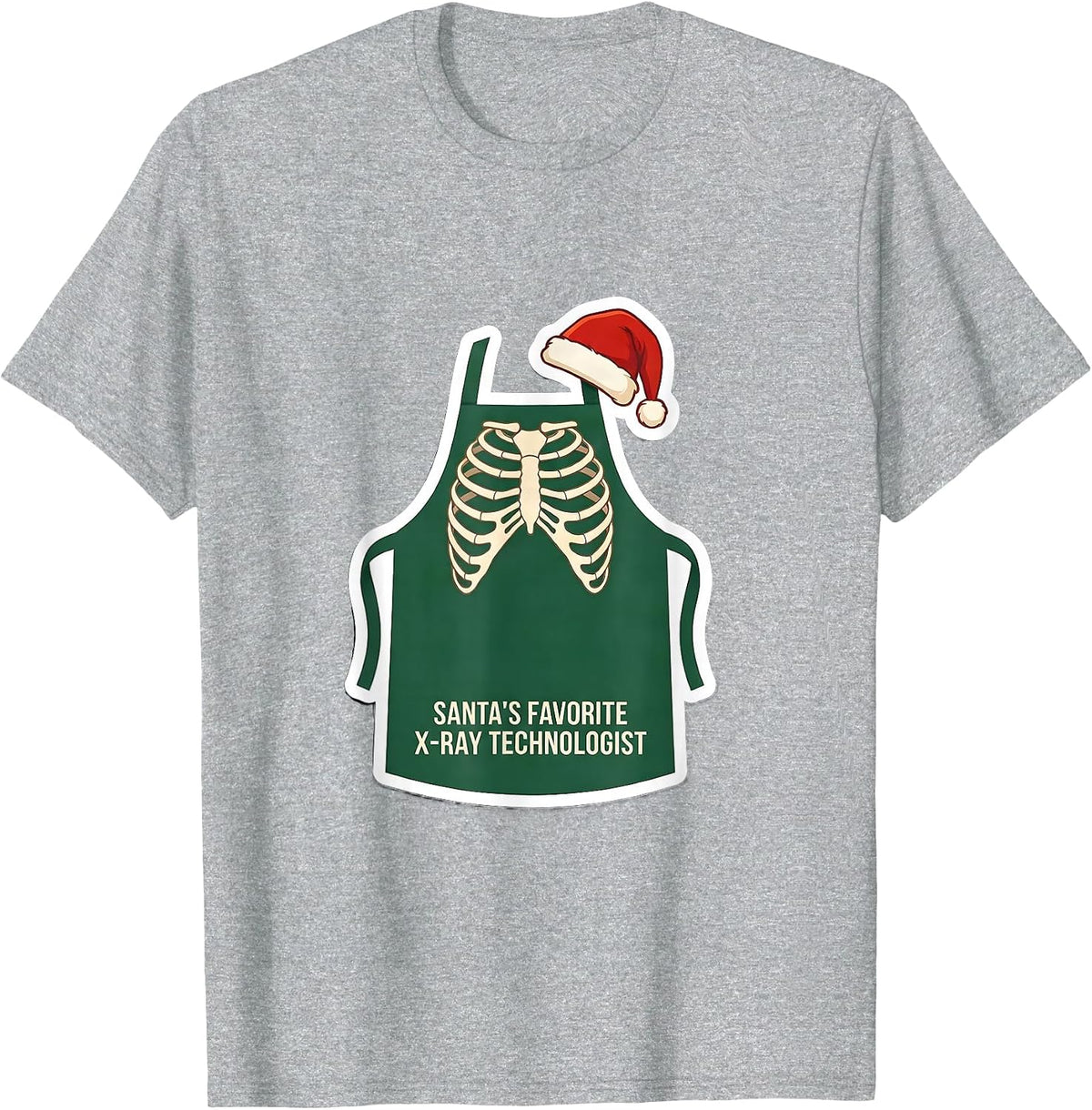 Men's Santa's Favorite X-Ray Technologist Funny Radiology Tech T-Shirt - Heather Grey