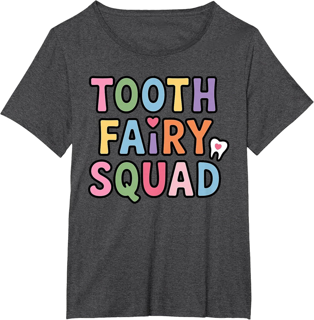 Tooth Fairy Art for Men Women Kids Dental Costume Toothfairy T-Shirt - Dark Heather Grey