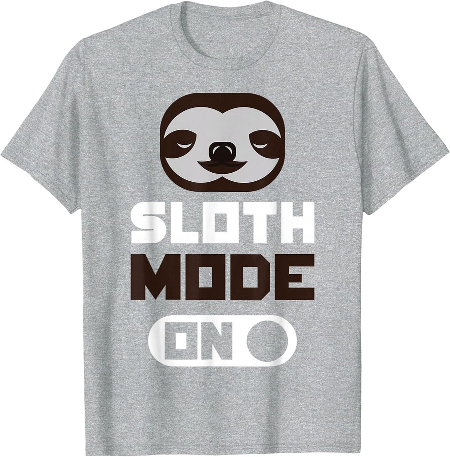 Slothe Mode On - Funny Sloth T-Shirt - Heather Grey