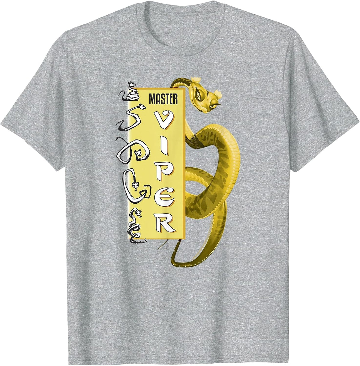 Kung Fu Panda Master Viper Action Pose Banner T-Shirt - Heather Grey