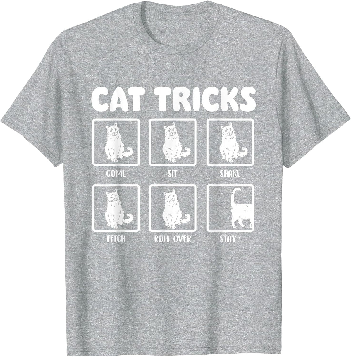 Cat Tricks - Cat Lover Kitten Owner Kitty T-Shirt - Heather Grey