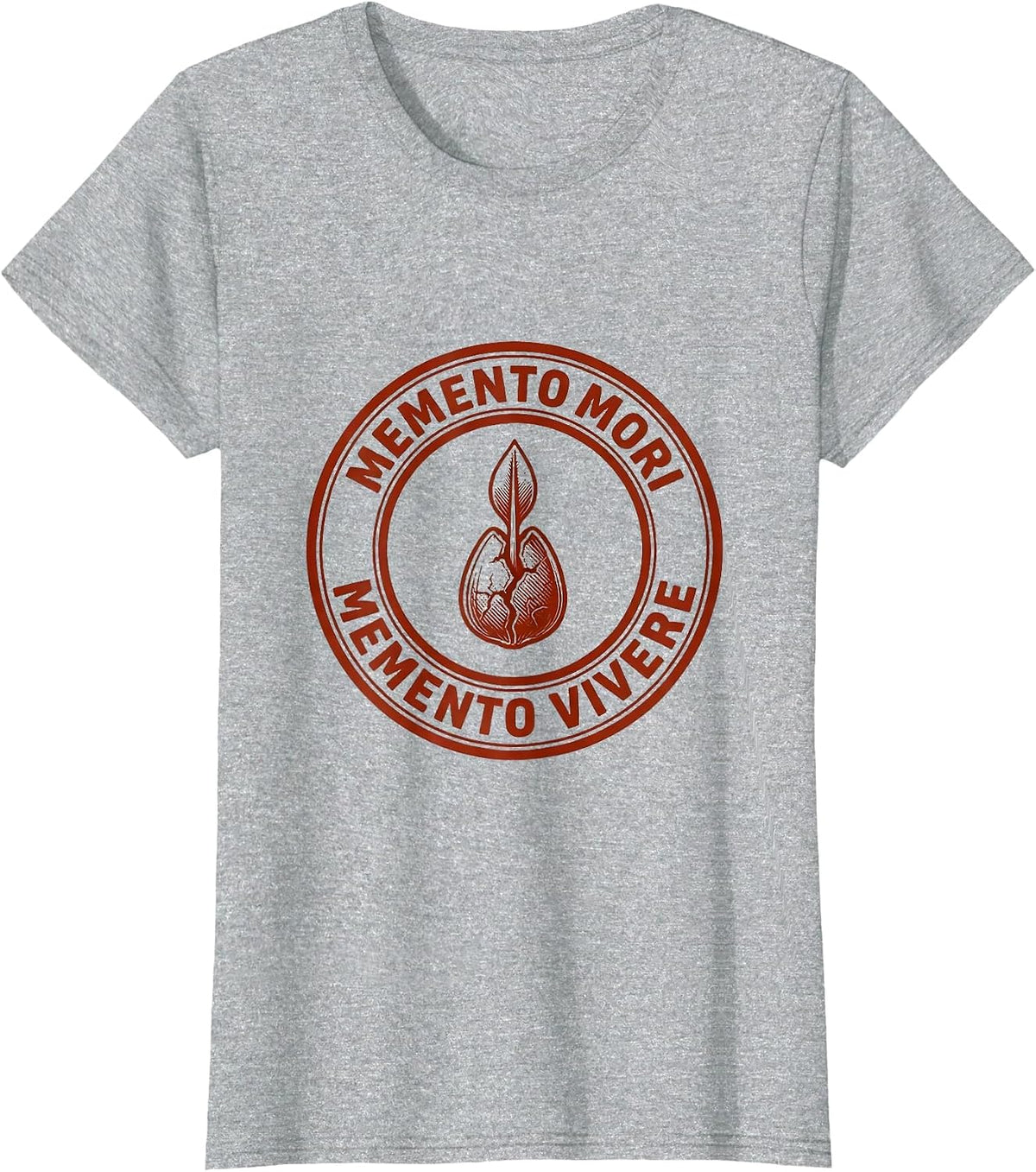 MEMENTO MORI MEMENTO VIVERE Stoic Philosophy Reader Gift T-Shirt - Heather Grey