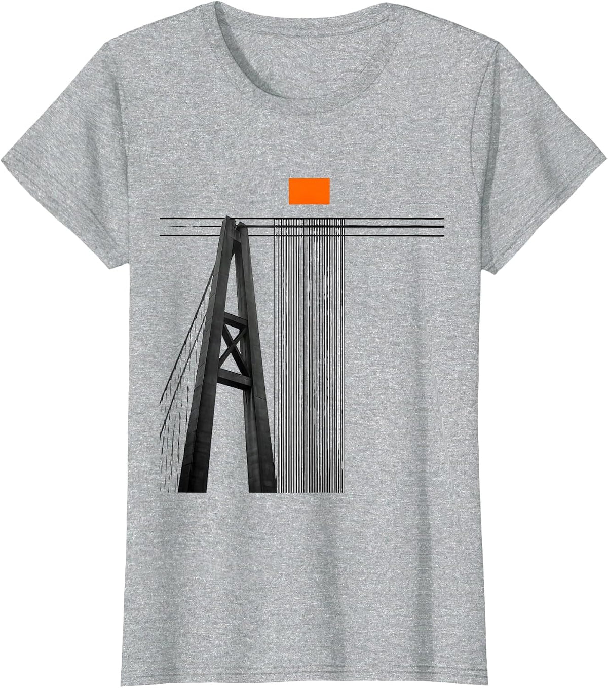 Women's Golden Gate Bridge Suspension Tower Leg Retro Souvenir T-Shirt - Heather Grey