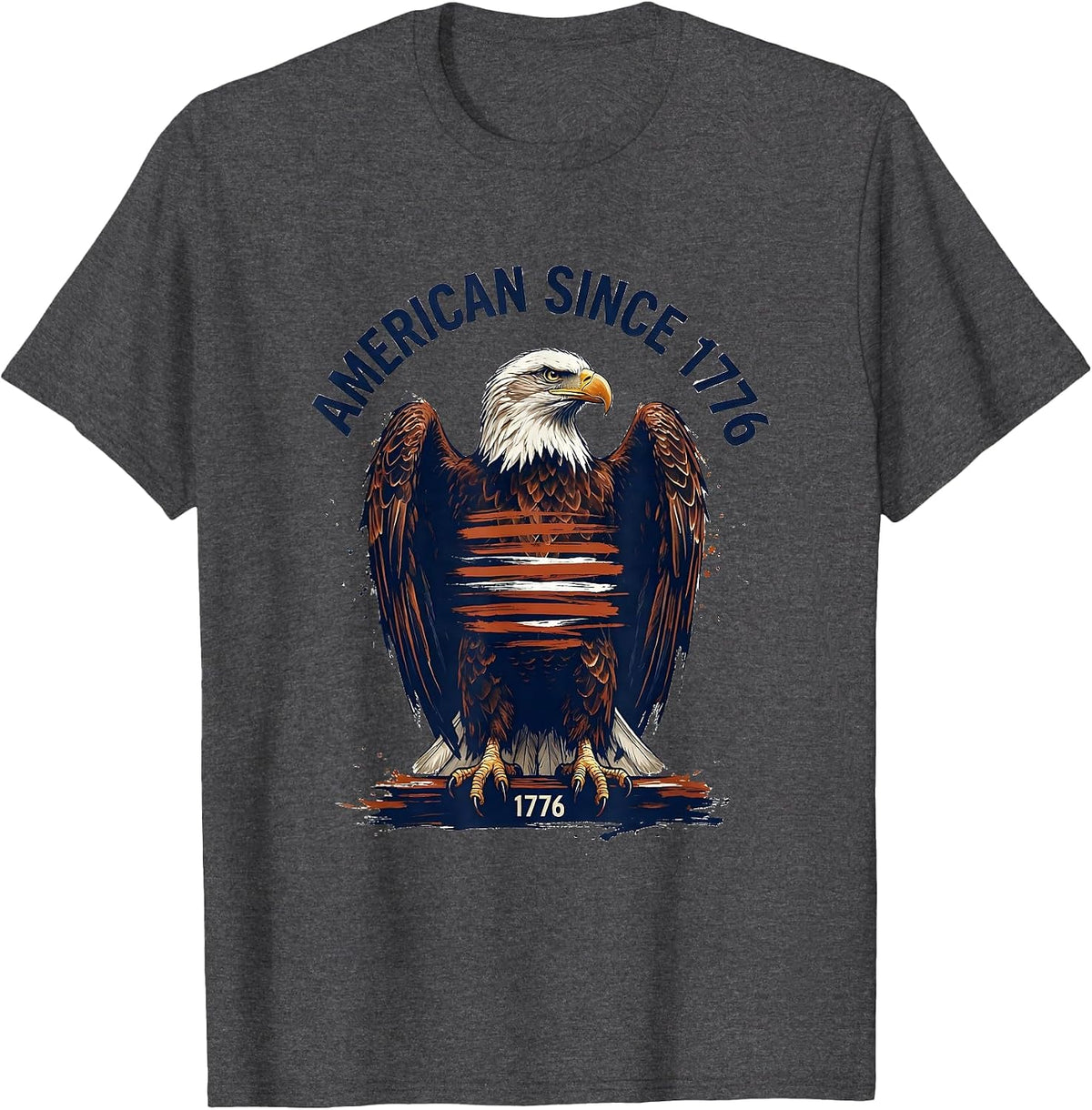 American Since 1776 Patriotic Eagle 250th Anniversary T-Shirt - Dark Heather Grey