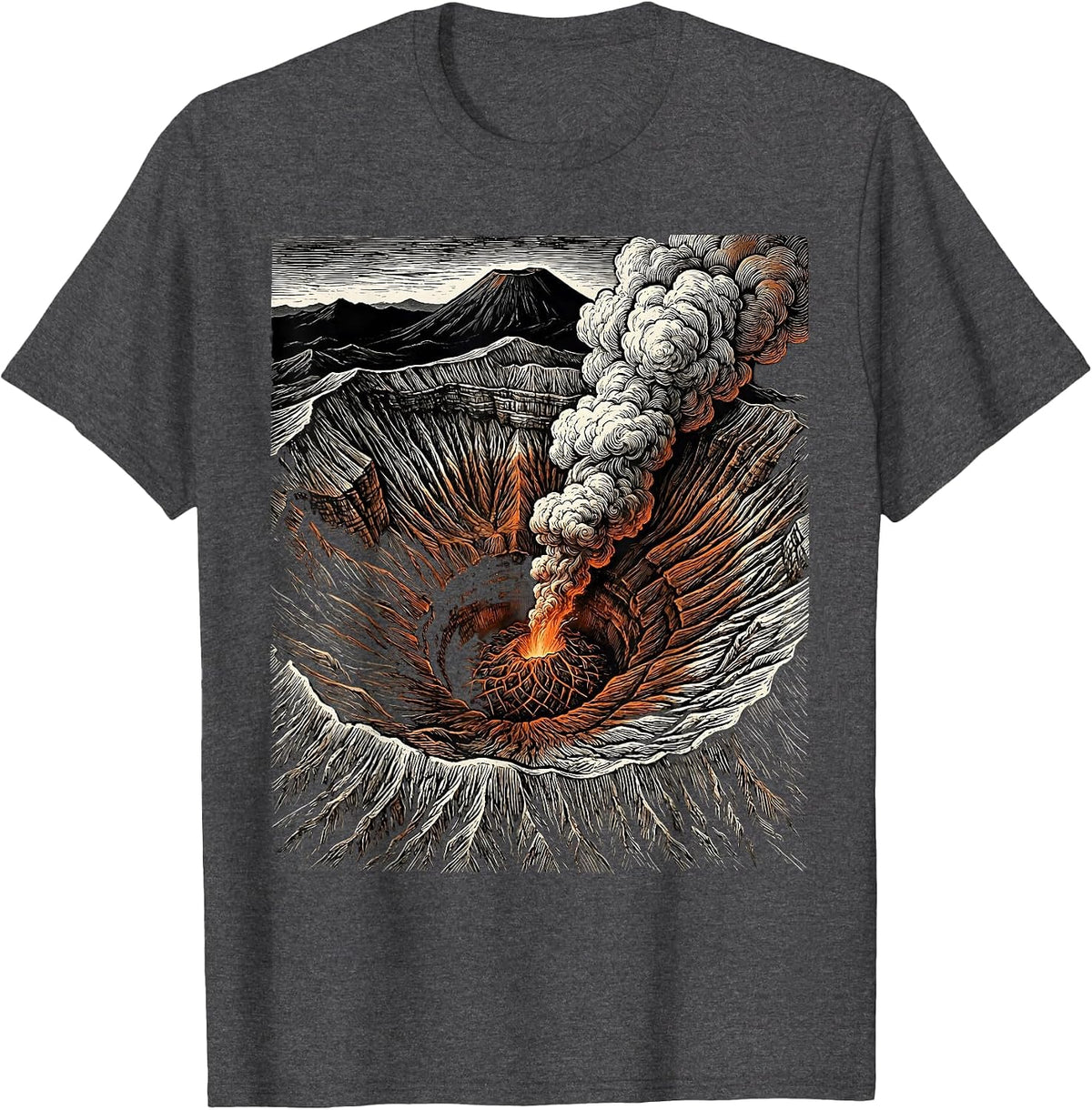Nicaragua Masaya Volcano Glowing Crater Night T-Shirt - Dark Heather Grey