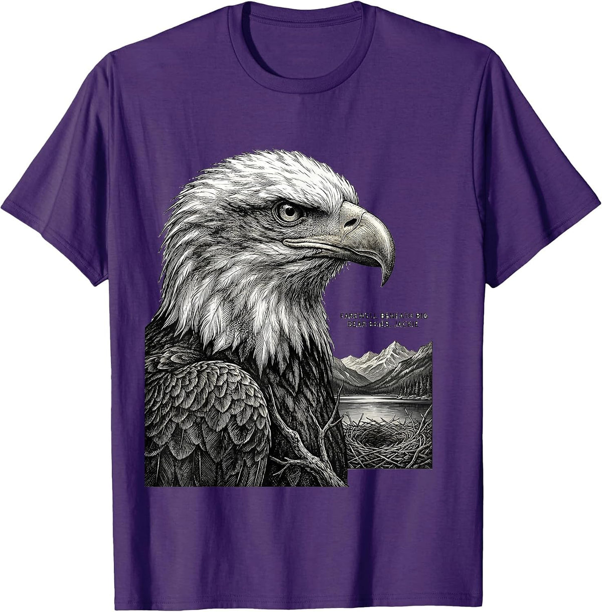 Men's Farewell Beneath Big Bear Skies, Jackie Eagle Memorial T-Shirt - Purple