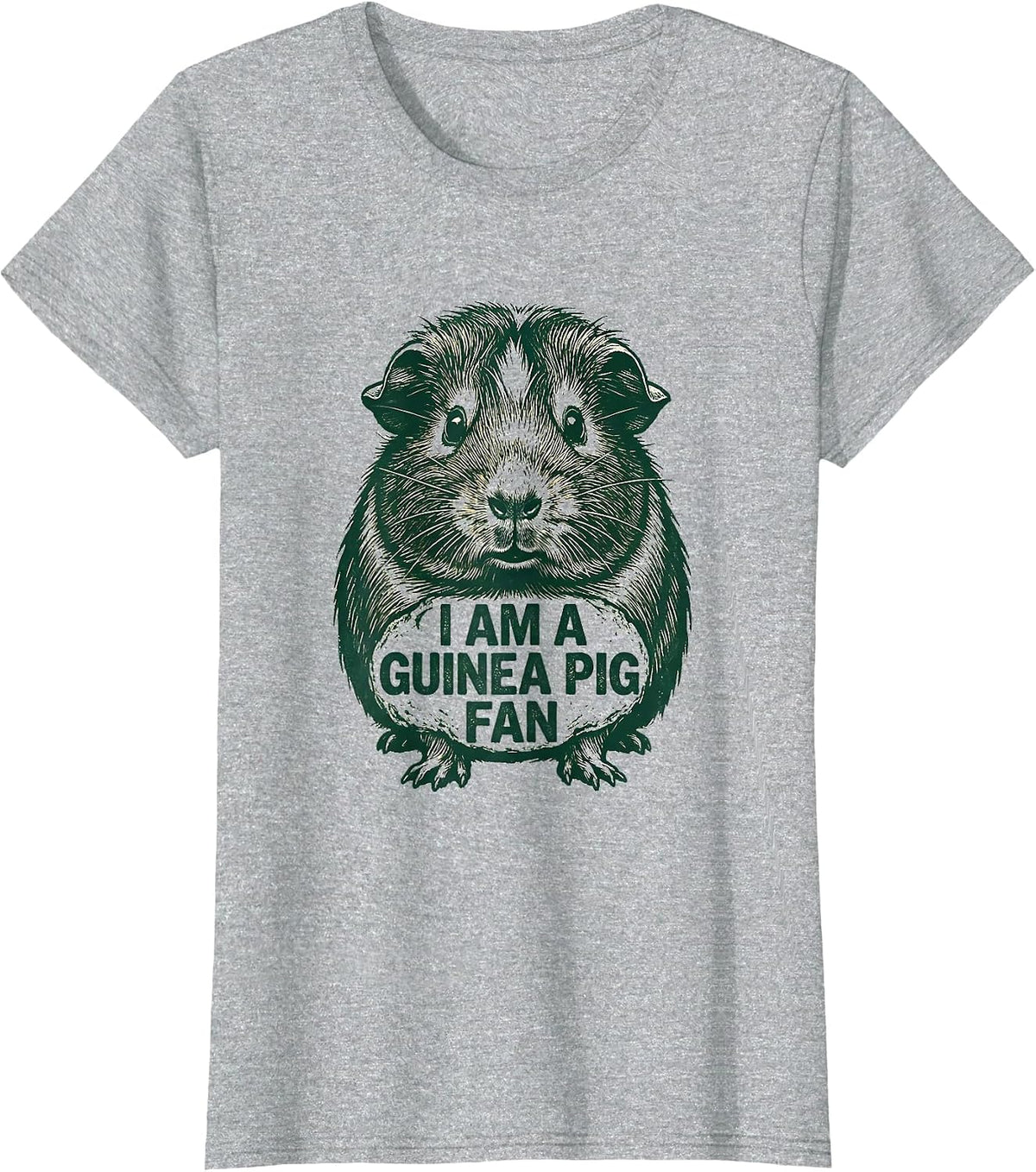 I Am A Guinea Pig Fan Funny Pig Lover Rubber Stamp Humor T-Shirt - Heather Grey