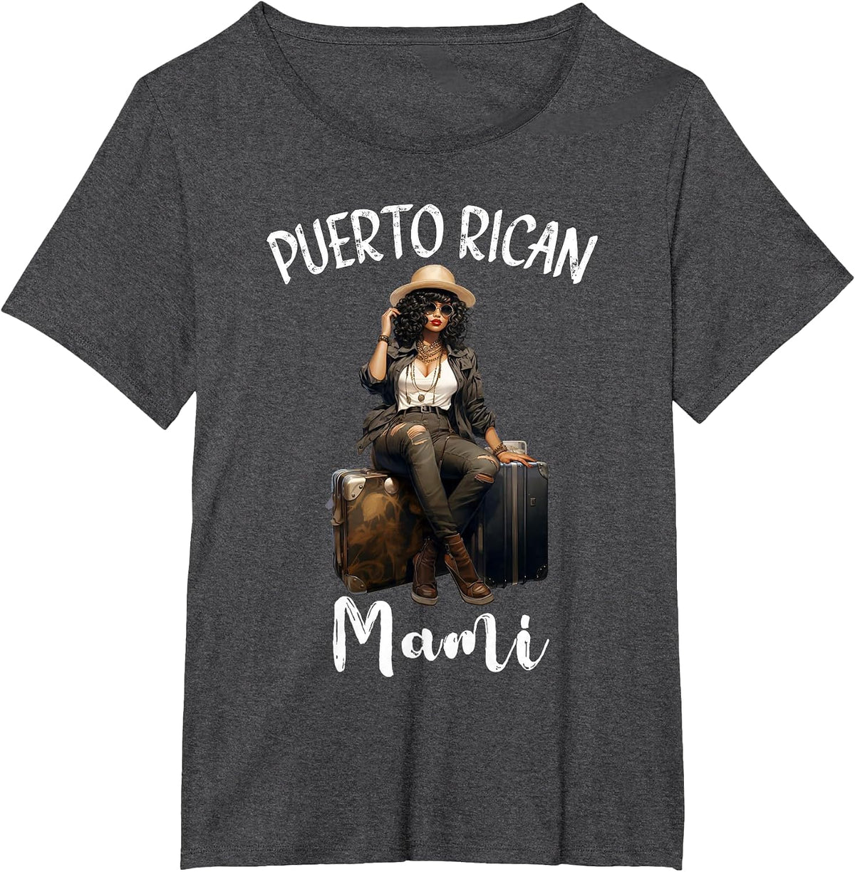 Afro Puerto Rican Mami Mom DNA Roots Family Heritage T-Shirt - Dark Heather Grey