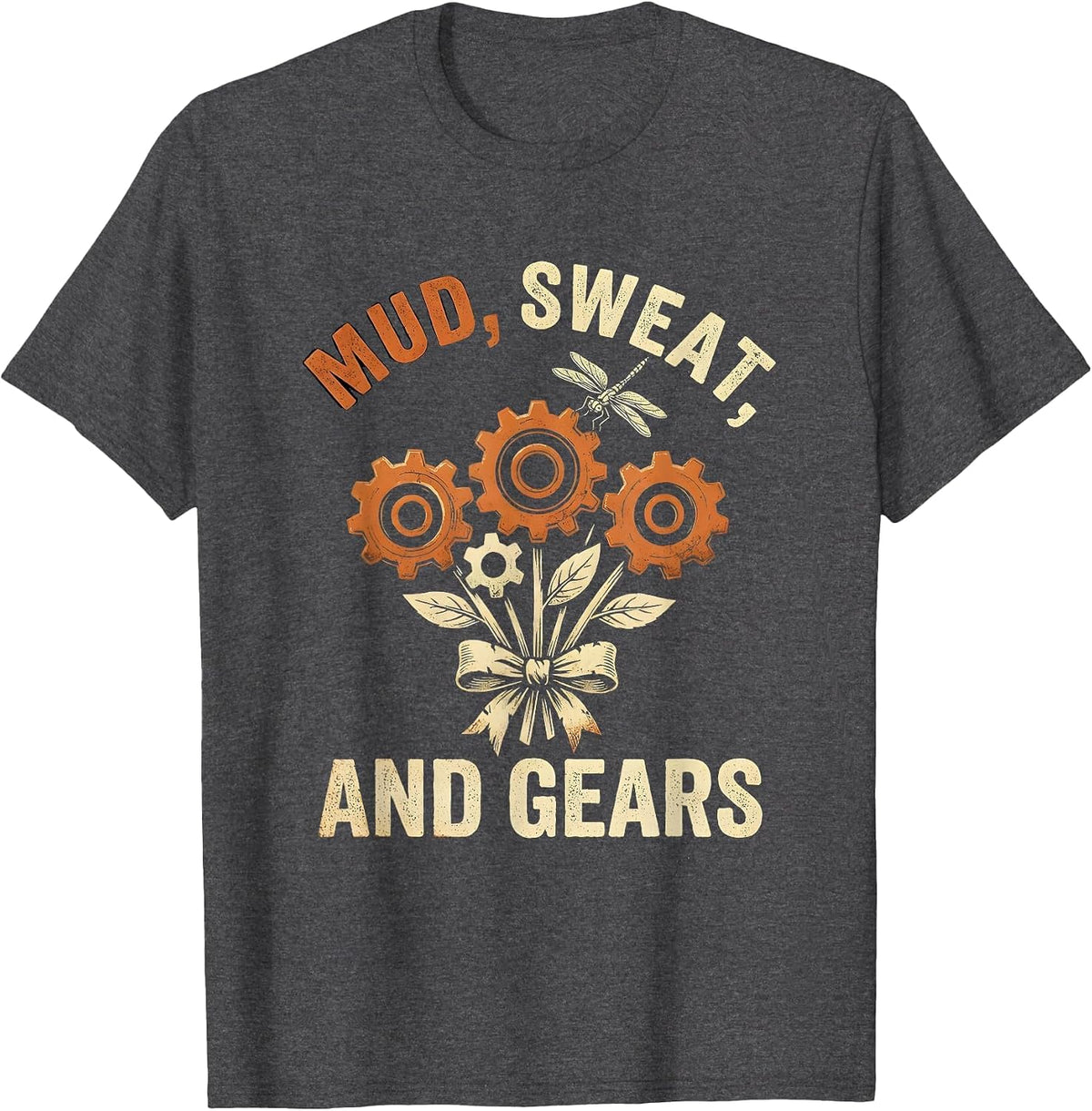 Mud Sweat and Gears Country Riding Design T-Shirt - Dark Heather Grey