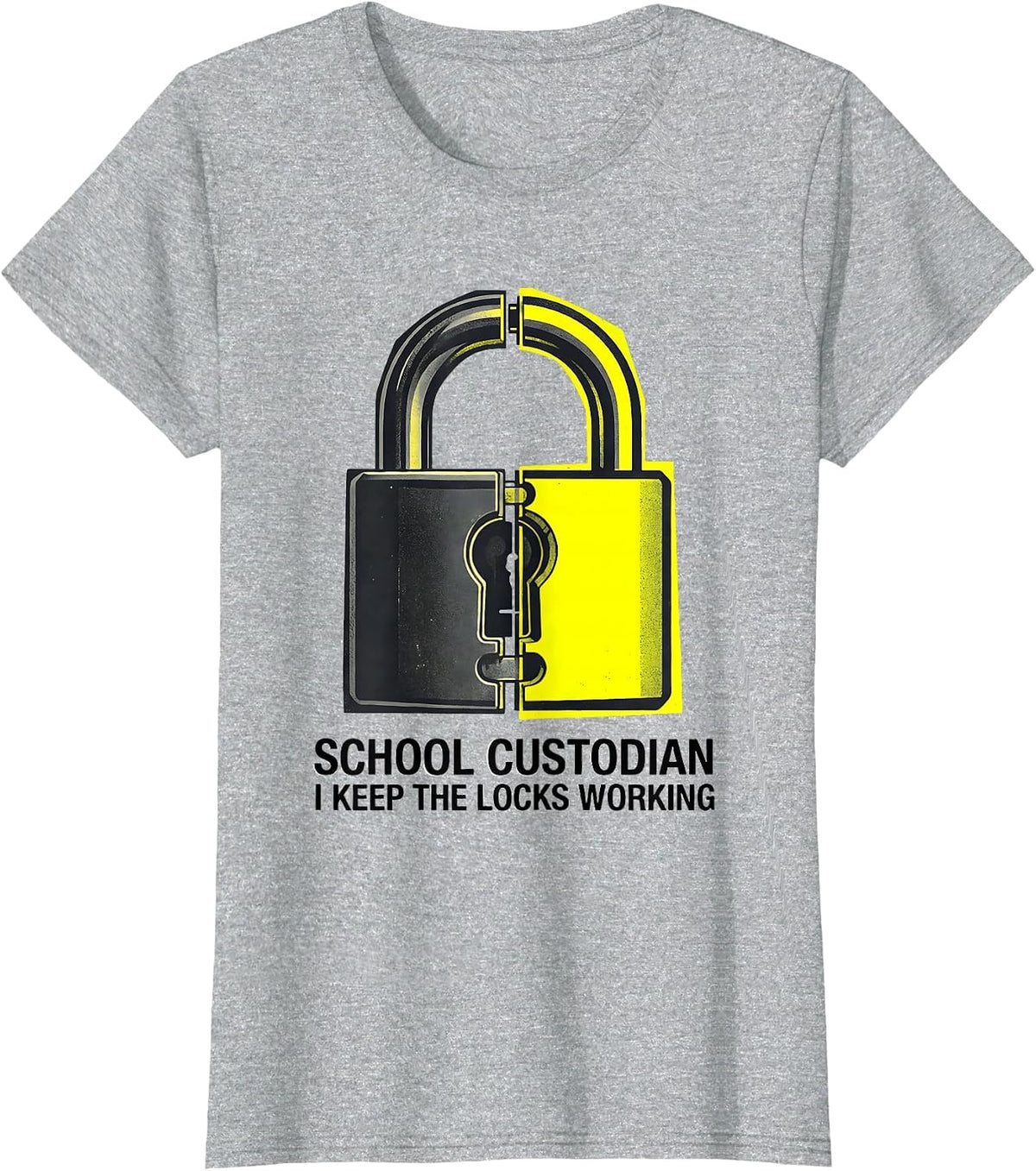 School Custodian, I Keep The Locks Working Funny T-Shirt - Heather Grey