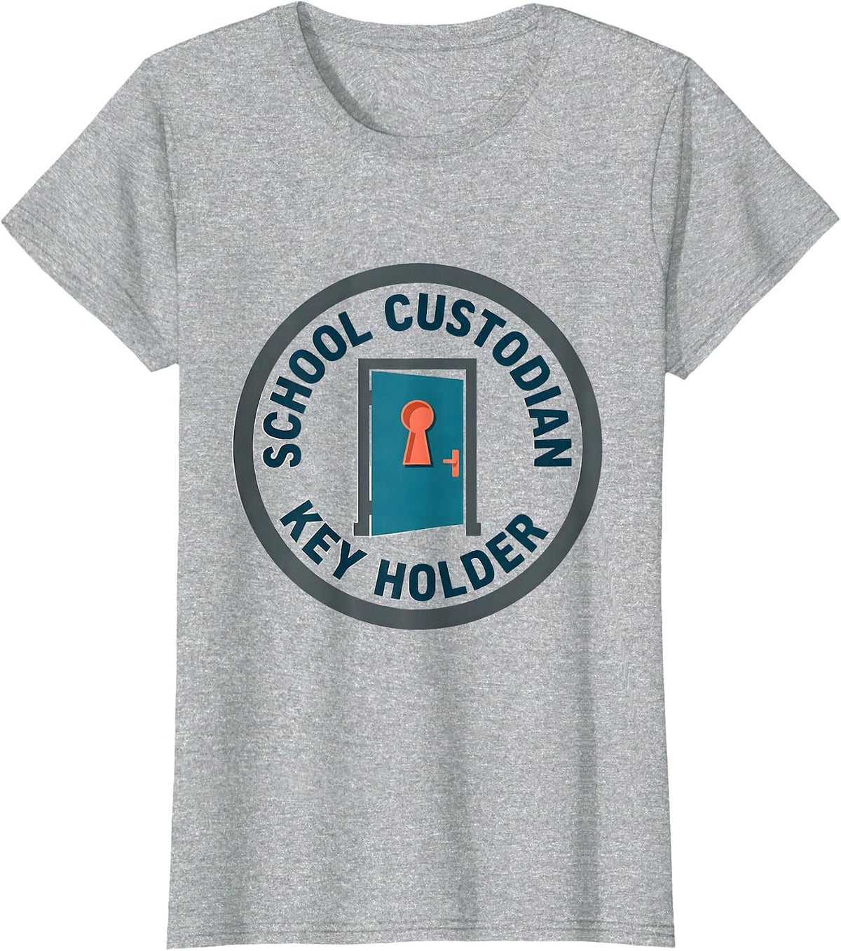 Women's School Custodian, Key Holder Funny Janitor Appreciation Gift T-Shirt - Heather Grey