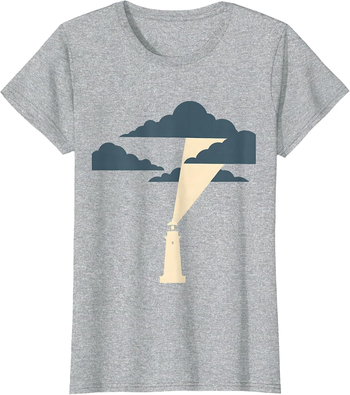 School Psychologist Lighthouse Stormy Clouds Graphic T-Shirt - Heather Grey
