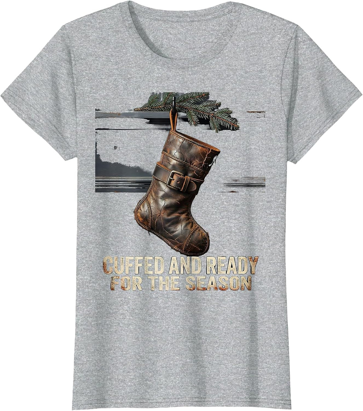 Cuffed And Ready For The Season Distressed Physical Therapy T-Shirt - Heather Grey