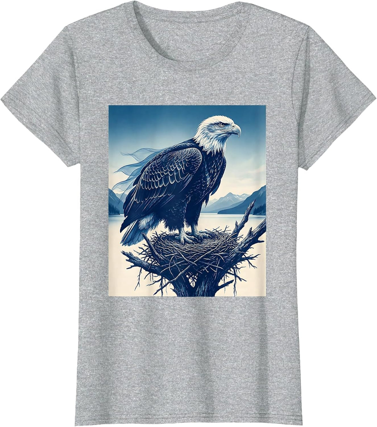 Women's Peaceful Passage Jackie Vintage Eagle Memorial Tribute T-Shirt - Heather Grey