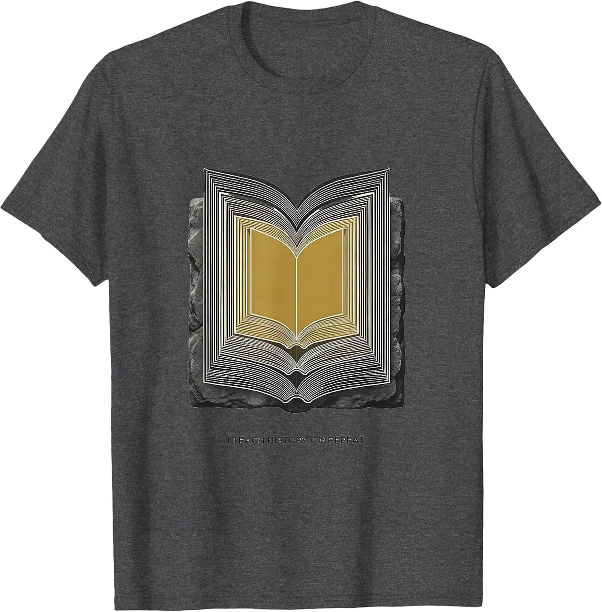 Men's I Teach History On Repeat Funny History Teacher Classroom T-Shirt - Dark Heather Grey