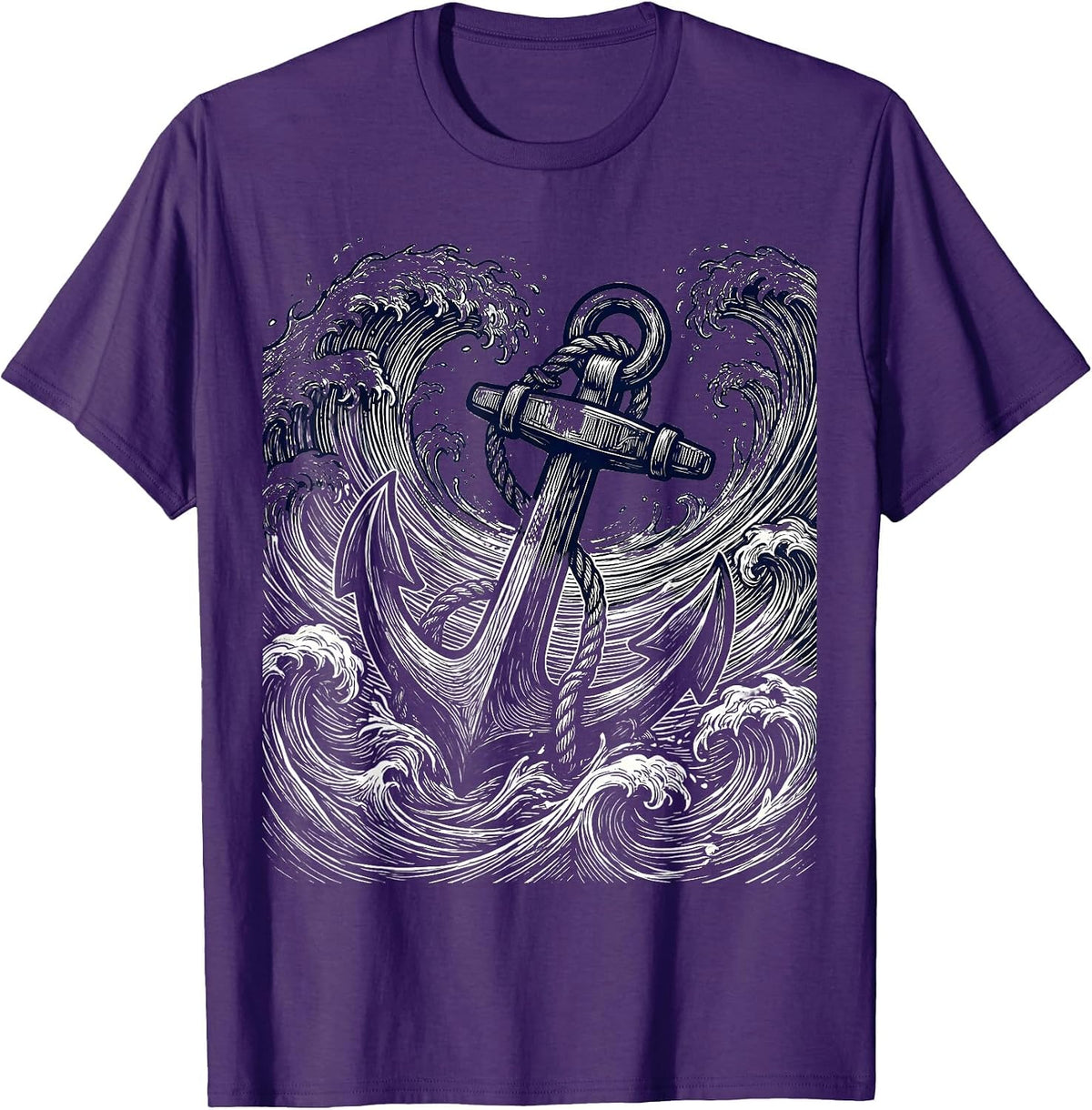Men's Anchor in the Storm Suicide Prevention Awareness T-Shirt - Purple