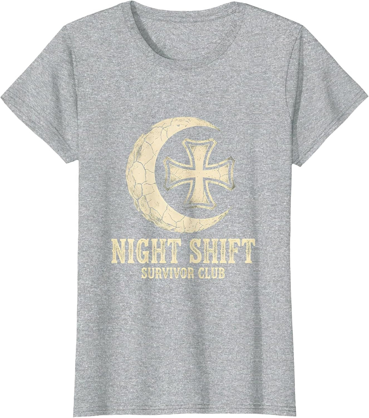 Night Shift Survivor Club Nurse Design T-Shirt - Heather Grey