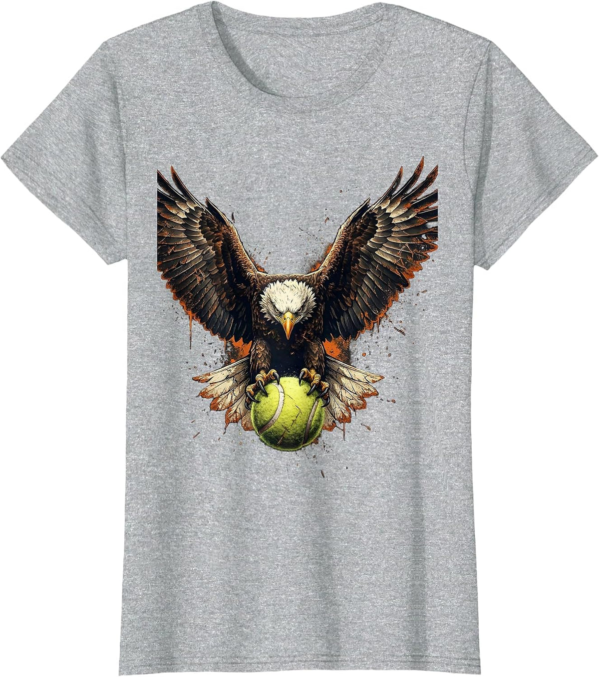 Eagle Snatching Tennis Ball Mid-Flight Graphic T-Shirt - Heather Grey
