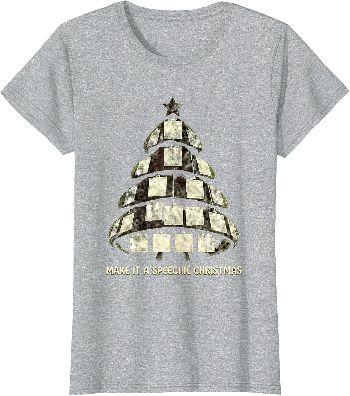 Make It a Speechie Christmas Retro 70s Speech Therapist T-Shirt - Heather Grey