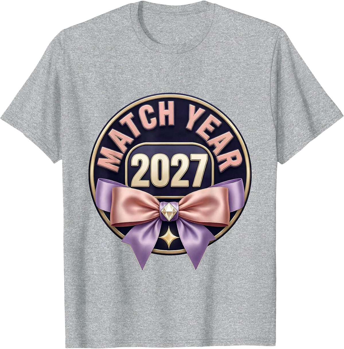 Men's Match Year 2027 Playful Festive New Year Eve Party Top T-Shirt - Heather Grey