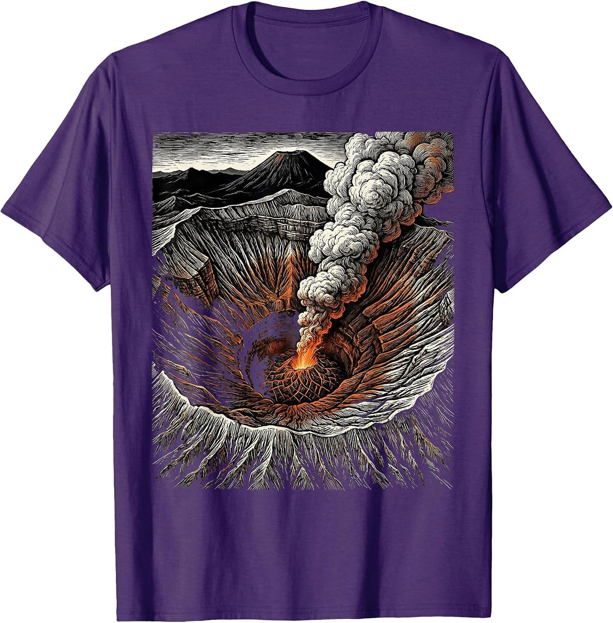 Nicaragua Masaya Volcano Glowing Crater Night T-Shirt - Purple