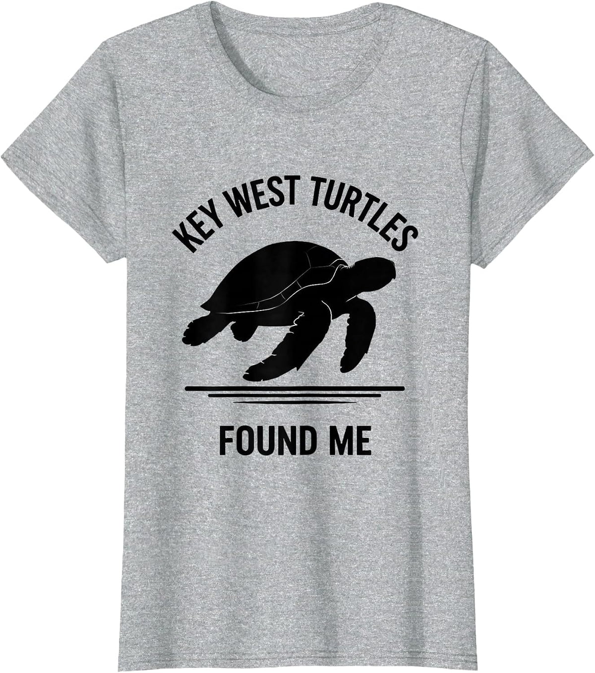 Women's Key West Turtles Found Me Silhouette Sea Turtle Lover Beach T-Shirt - Heather Grey