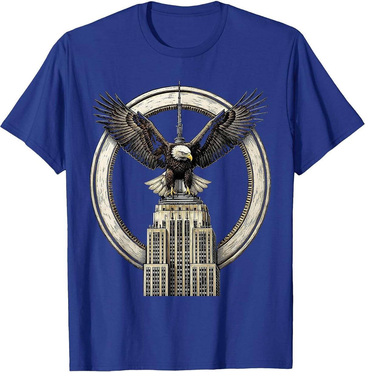 Men's I Survived My Trip to NYC Eagle Design T-Shirt - Royal Blue